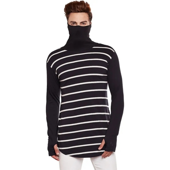 HYPERNATION Other - HYPERNATION Men Striped Cotton Mask T-shirt